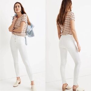 Madewell 10" High-Rise Skinny Jeans in Pure White: Step-Hem Edition Size 31 A140